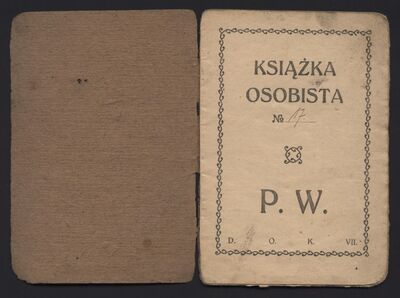 MPW 00408 - Książka osobista TPW D. O. K. VII należąca do kaprala Wincentego Adamskiego, 1928 r.