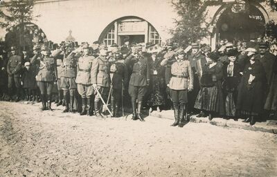 Gen. J. Dowbór-Muśnicki przyjmuje defiladę wojsk w Chodzieży – 1 marca 1920