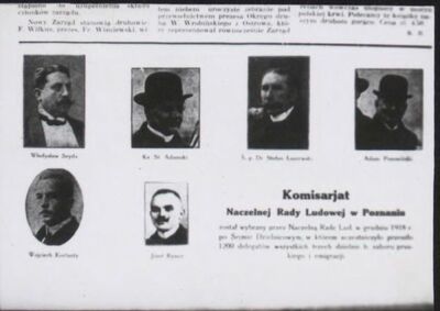 Komisariat NRL. W. Seyda, ks. St. Adamski, S. Łaszewski, A. Poszwiński, W. Korfanty, J. Rymer (APP)