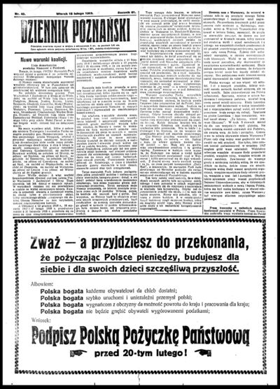 Dziennik Poznański 18 II 1919 r.